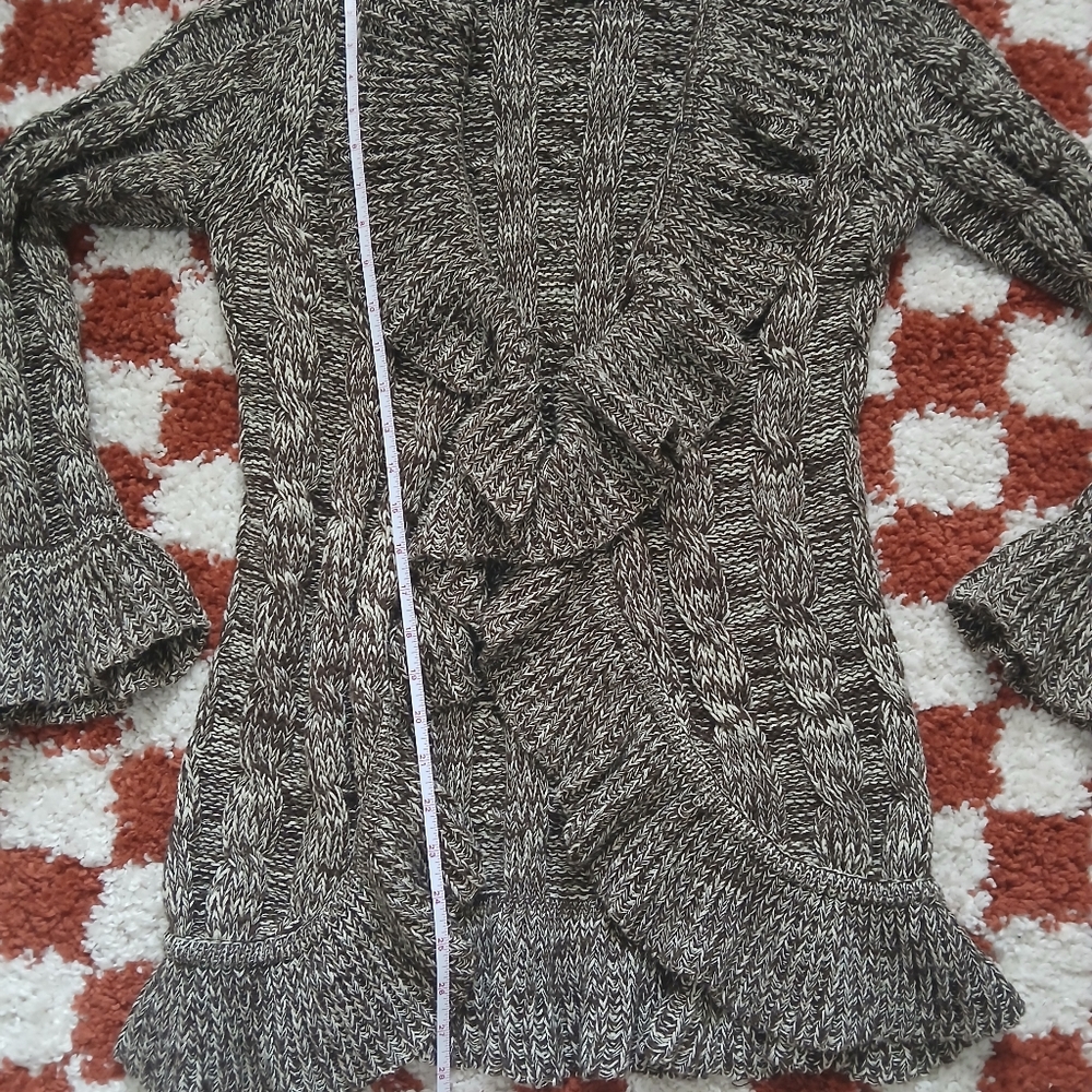 Vintage INC Ruffled Brown Cardigan - Picture 8 of 8